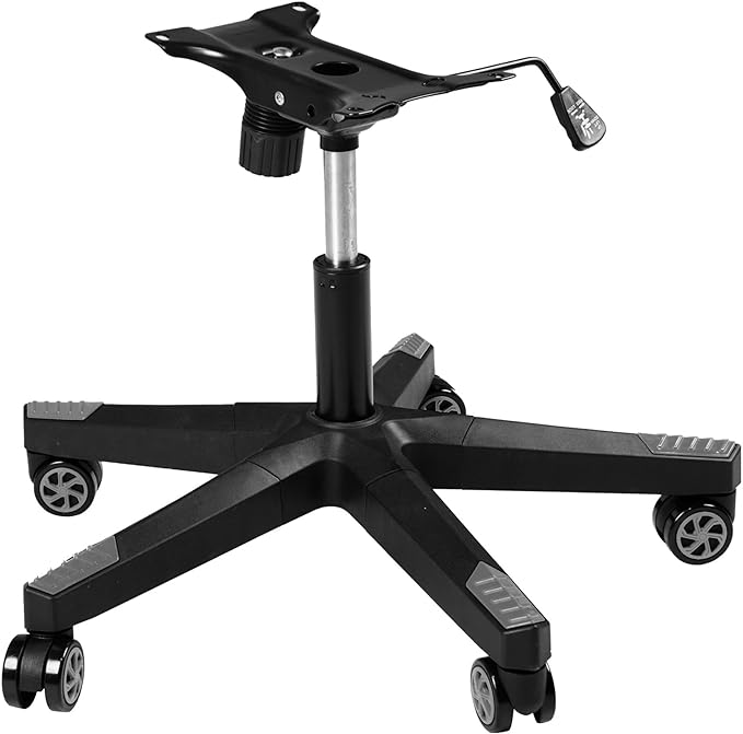 Frassie 28 inch Nylon Gaming Chair Base Replacement with Bottom Plate Stand Cylinder, 5 Casters (Grey)