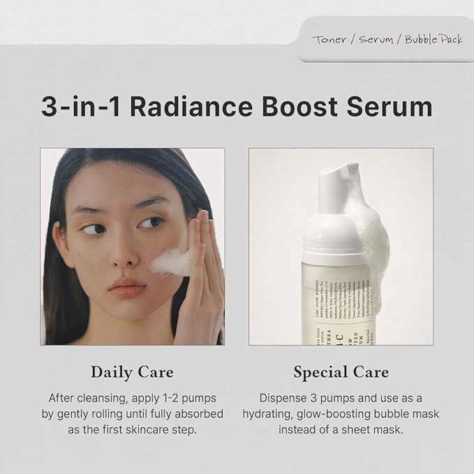 Dr.Althea ABC Glow Whipped Serum | Bubble Toner with Collagen & Vitamin Tea Wtater | Radiance-Boosting Toner for Instant Hydration & Makeup-Ready Finish | Vegan Korean Skincare, 3.38 Fl Oz