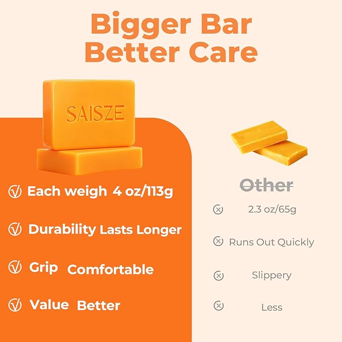 Turmeric Soap, Kojic Acid Soap Bar, 4oz x 2 BARS, Kojic Acid and Turmeric Soap Dark Spots Remover for Face and Body, Brightening, Hyperpigmentation