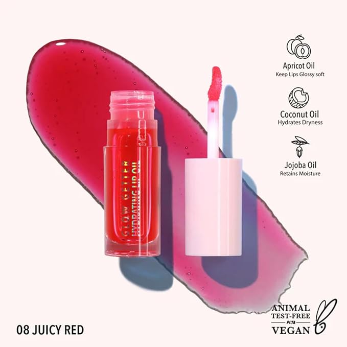 Moira Glow Getter Hydrating Lip Oil (008, Juicy Red)