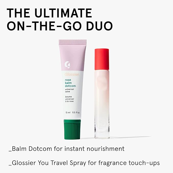 Glossier Balm Dotcom Hydrating Tinted Lip Balm - Universal Salve, Up to 12Hr Moisture for Dry Lips, Cuticles & Skin - Lanolin, Beeswax & Castor Oil - Rose, Pink Tint, 15ml