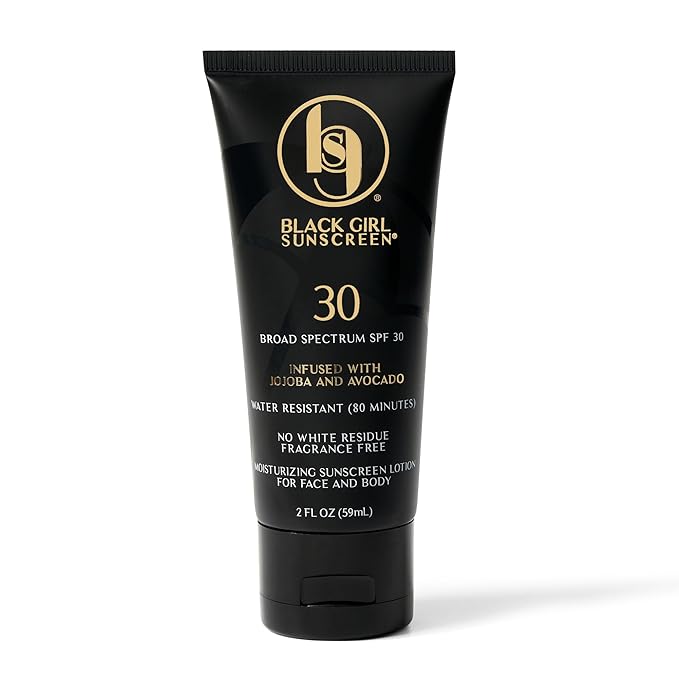 Black Girl Sunscreen SPF 30 for the Face & Body - Moisturizing Sun Protection, SPF 30, Sun Lotion for Women, Ultra Sheer, Travel Size, No White Cast for Melanin Rich Skin - 2 fl oz