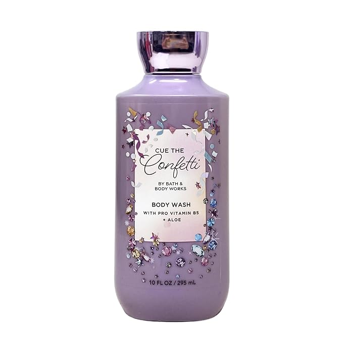 Bath & Body Works Cue The Confetti - 2 Pack Of Body Wash with a Creamy Rose Bar Soap - Full Size