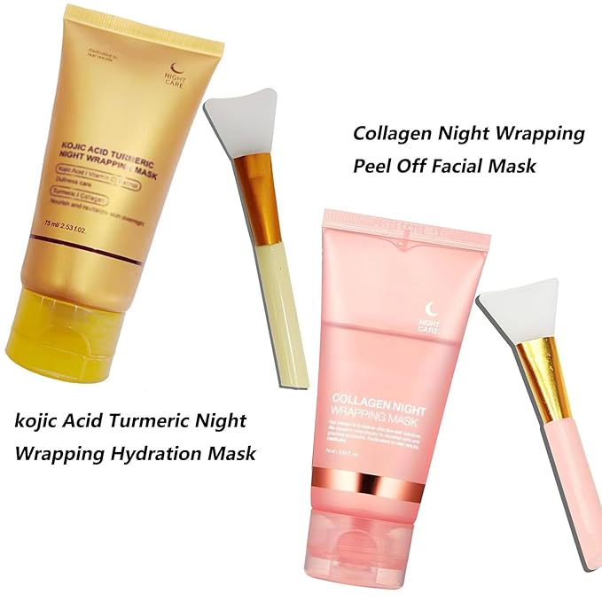 Collagen Face Mask Hydrating Mask Collagen Night Wrapping Peel Off Facial Mask Pack ,Brightening Firmer Appearance Elasticity And Hydration Care, Reduces Sagging And Dullness, Korean Skin Care