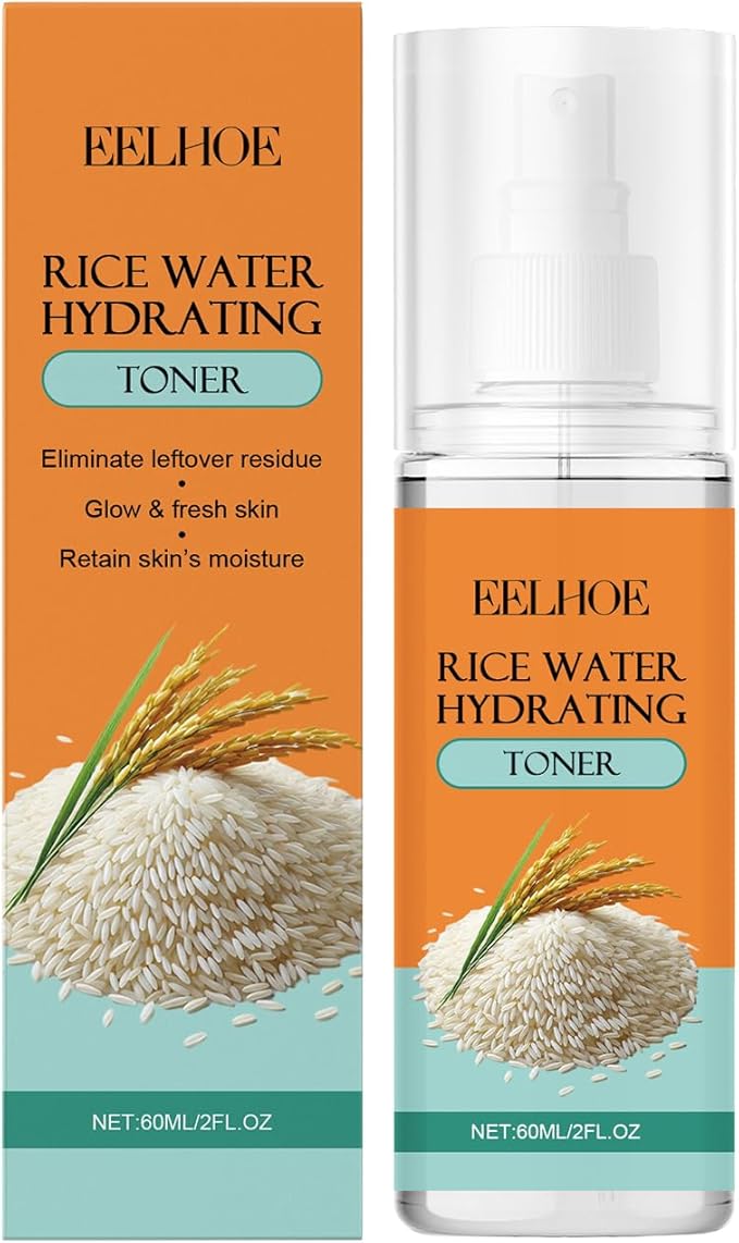 Rice Water & Niacinamide Facial Toner, Hydrating Face Mist with Aloe Vera, Improves Skin Tone & Reduces Signs of Aging, Lightweight Moisturizer for a Youthful Glow, 60ml/2FL.OZ