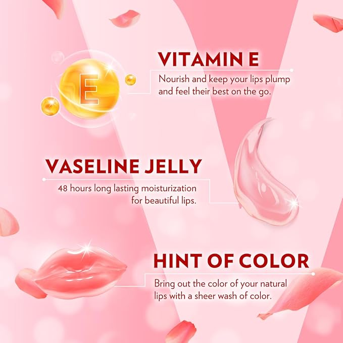 Vaseline Lip Therapy Care Rosy, Fast-Acting Nourishment, Ideal for Chapped, Dry, Cracked, or Damaged Lips, Lip Balm, 3-Pack of 2, 0.16 Oz Each, 6 Lip Balms