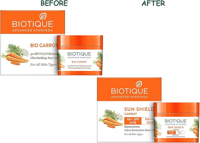 Bio Carrot Face and Body Sun Cream SPF 40 UVA/UVB Sunscreen by Biotique