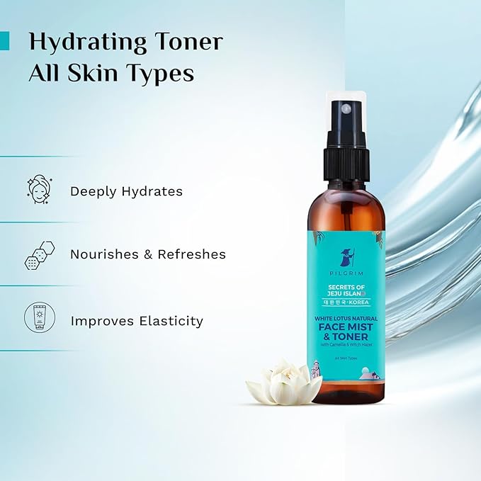 Pilgrim Vitamin C Radiance & Refreshing Combo: 10% Vitamin C Serum & Korean White Lotus Face Mist & Toner | Brightens Skin | Deep Hydration | Triple Glow+++ | Refreshes & Nourishes