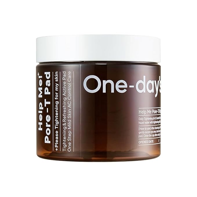 ONE-DAY’S YOU Help Me! Pore-T Toner Pads | Daily Pore Care & Moisturizing Korean Skincare | 60 Pads | Low Acidity & Pore Improving Formula