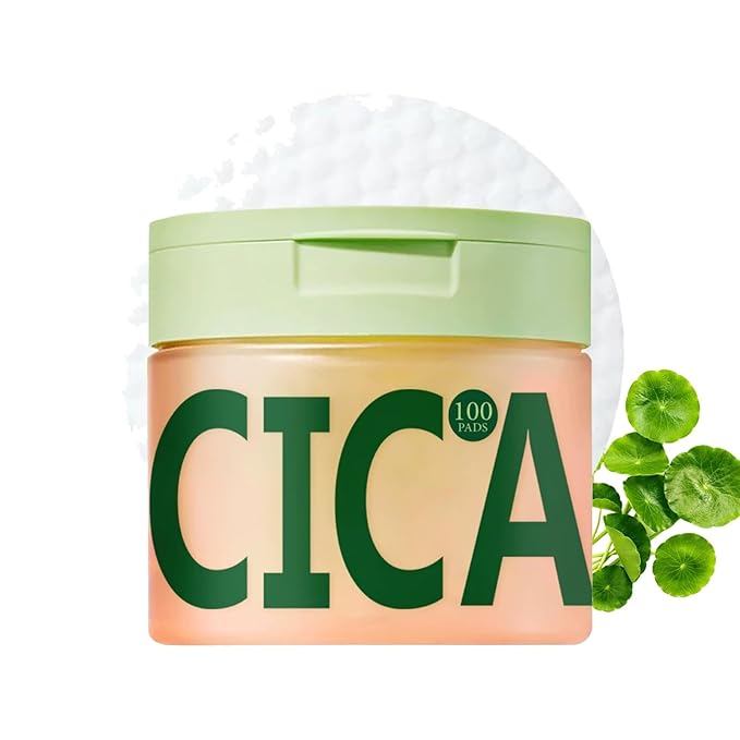 Toner & Cleansing Pads with Centella Asiatica, 100 Count, Daily Exfoliating & Soothing Hydrating Face Pads with with Snail Mucin, Niacinamide, Peptides & Centella, Gently Removes Makeup & Impurities
