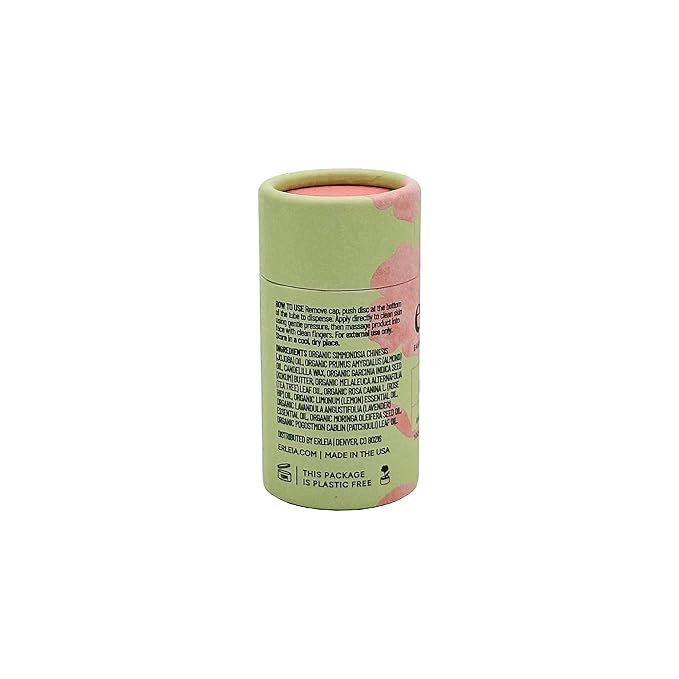 Erleia Solid Face Balm, Facial Moisturizer for Acne-Prone Skin, Vegan Cruelty-Free Plastic-Free, Travel-Friendly Skincare, Sustainably Sourced Ingredients