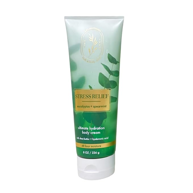 Bath & Body Works Aromatherapy Stress Relief Eucalyptus Spearmint - Ultimate Hydration Body Cream And Body Wash + Foam Bath - with a Fresh Forest Bar Soap