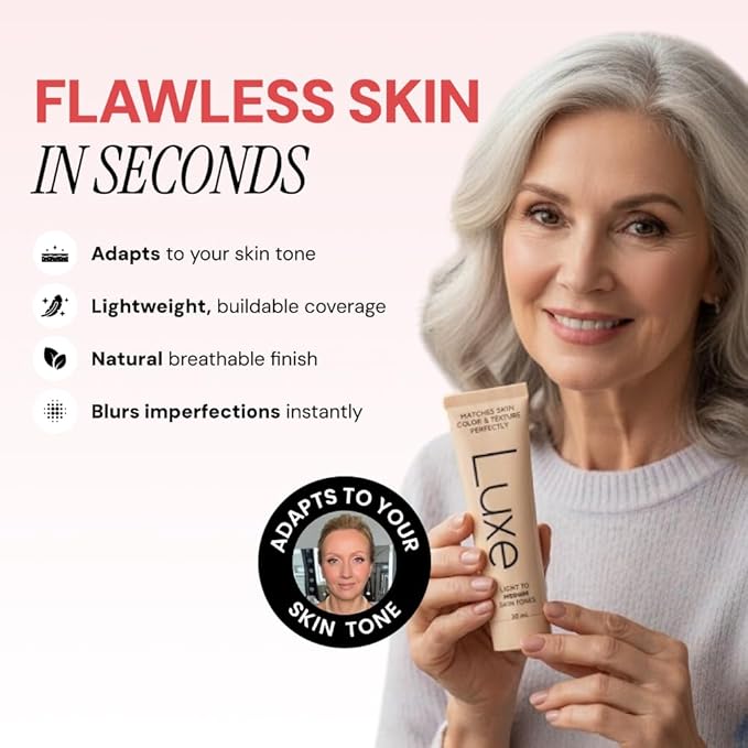 Luxe Color Changing Foundation for Women – Instantly Adapts to Your Skin Tone – Buildable Light-to-Medium Coverage – 12-Hour Wear – Natural Dewy Finish - Light