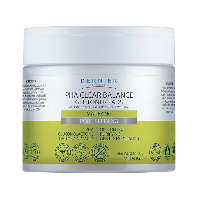 Dernier Beauty Exfoliating Face Pads – PHA & Gluconolactone Face Scrub with Astringent Action – Oil Control Pore Minimizer – Gentle Daily Exfoliation for Smooth Radiance | 100g - 80 Pads