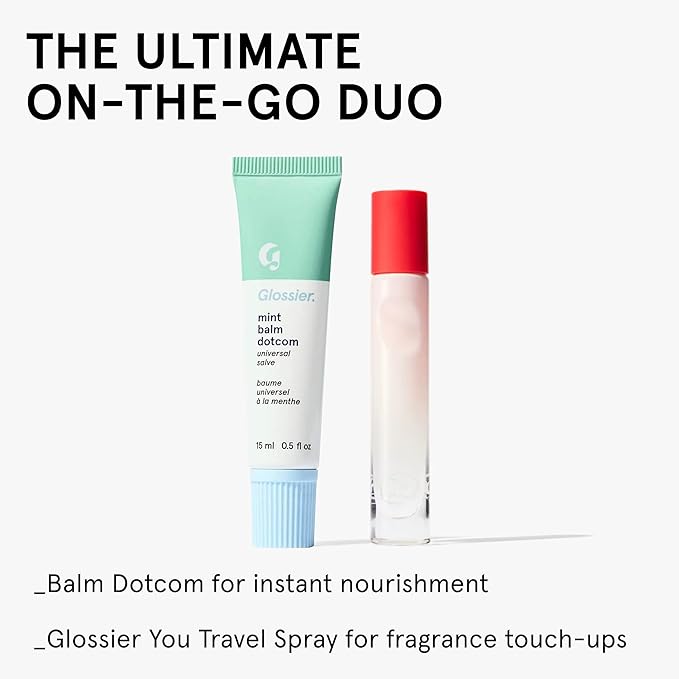 Glossier Balm Dotcom Hydrating Lip Balm - Universal Salve, Up to 12Hr Moisture - Lanolin, Beeswax & Castor Oil for Dry Lips, Cuticles & Skin - Mint, Clear Untinted, 15ml