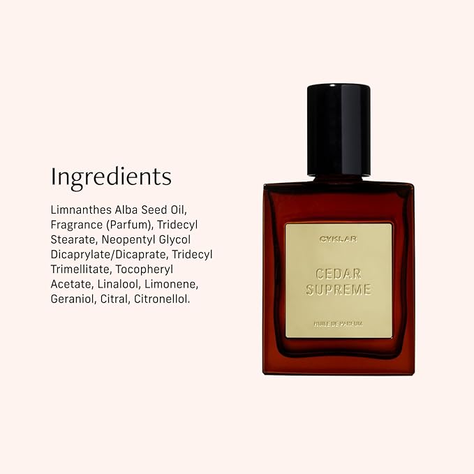CYKLAR Perfume Oil for Skin – Cedar Supreme Scent – Crisp, Aromatic & Warm Perfume Fragrance with Bergamot, Lavender & Cedarwood Notes – 30ml