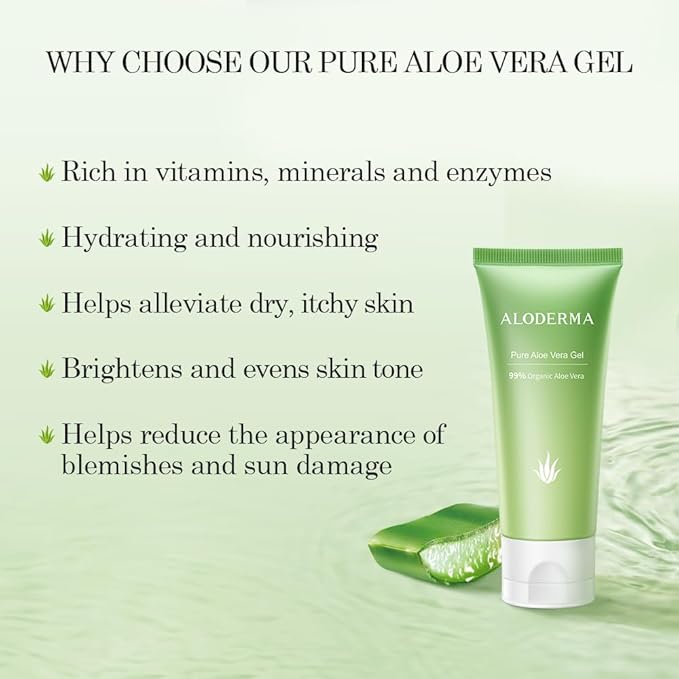 Aloderma Essential Aloe Hydrating Skin Care Set - 4 Pieces - Gel, Cleanser, Toner, Cream