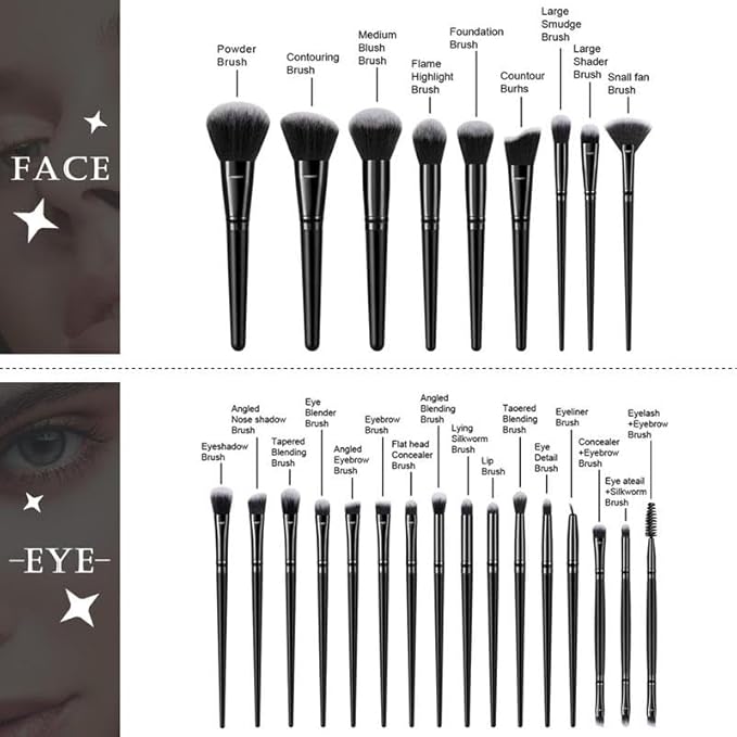 KUORYZAL Black Makeup Brushes Set Professional 70Pcs with Case Premium Synthetic for Foundation Concealer Blush Eyeshadow Powder Contour Makeup Brush Kit Face Eye Make up Brushes & Tools