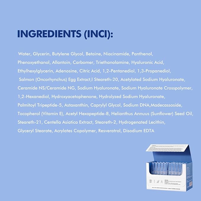 Stem Cell & Salmon DNA PDRN Serum – Microneedling Aftercare Anti-Aging Face Serum with Peptides & Hyaluronic Acid – 1.5 mL × 30 Vials, Korean Skincare Formula