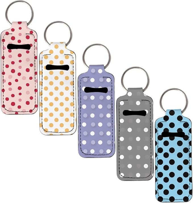 Pensura Chapstick Holder Keychain Fashion 5 Pcs Car Keychain Holder Portable Chapstick Holder Keep from Scratched and Dust