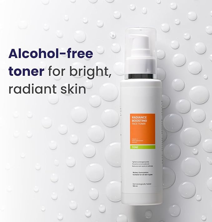 Radiance Boosting Face Toner | Vitamin C Face Toner | Alcohol-Free Face Toner | Tightens Enlarged Pores | Prevents Acne Breakouts | Reduces Dark Spots & Dullness | 100 ml