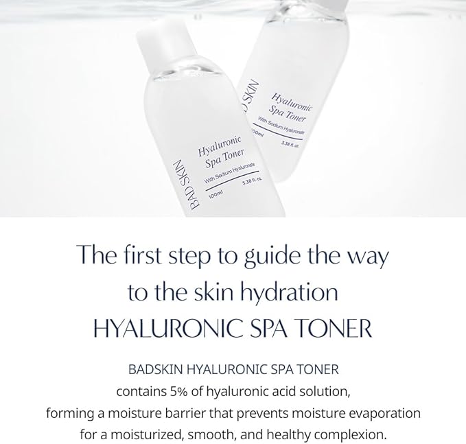 Bad Skin Hyaluronic Spa Toner 100ml / 5% Hyaluronic Acid / 85% Thermal Spring Water/Hydration & Soothing Care/Mildly Acidic/Made in Korea