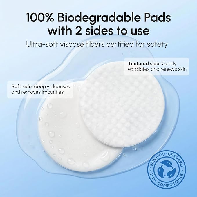 MAREE Glycolic Acid Resurfacing Pads - Toner Pads for Face Cleansing - Exfoliating Pad with Tea Tree Oil, Salicylic Acid & Vitamins E, B3, B5 - Facial Device for Pore Resurfacing & Radiance - 50 Count