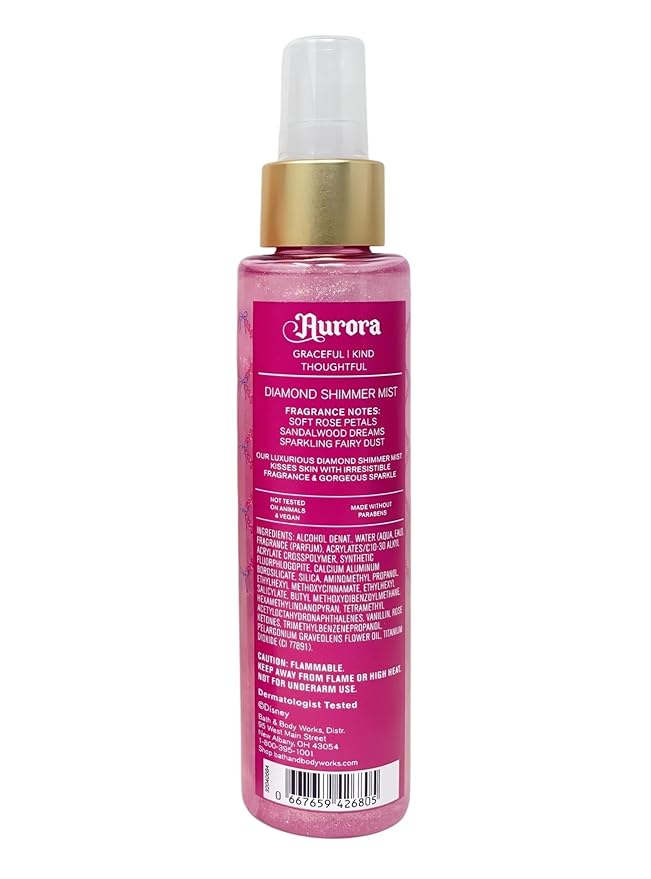 Bath & Body Works Limited Edition Princess Collection Aurora Diamond Shimmer Mist with a Natural Oats Soap Sample
