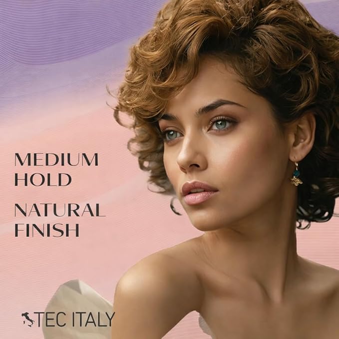 Tec Italy Gel Dela Cera Effetto Normale, Medium Hold Hair Gel for All Hair Types, Natural Finish Styling Gel with Shine & Definition, 9.88 oz (280 g)