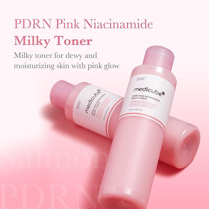 medicube Milky Glazed Donut Skin Duo: Collagen Glazed Milky Glow Wrapping Mask and PDRN Pink Niacinamide Milky Toner | Moisture-Boosting Toner and Mask for Radiant Glass Glow Skin