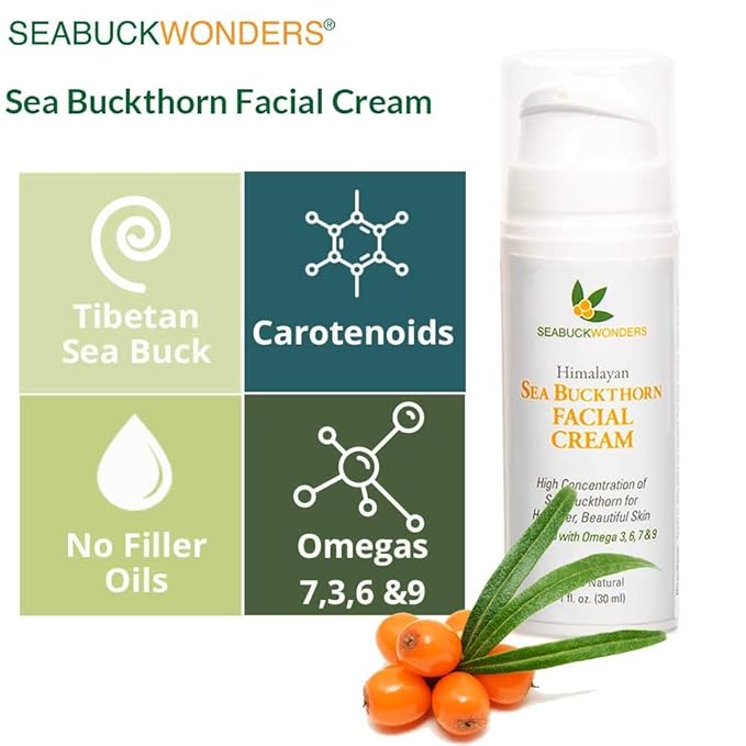 Seabuckwonders Organic Sea Buckthorn Facial Cream, 1 Ounce