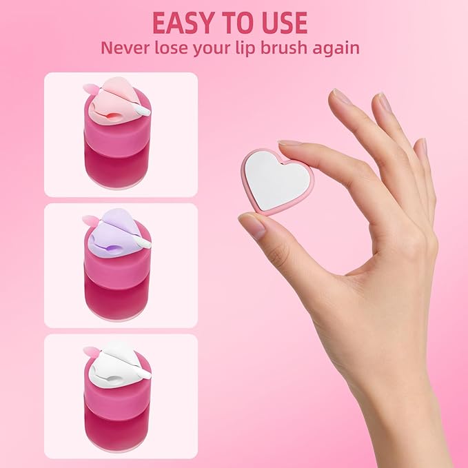 Spatula Holder Compatible with Laneige Lip Mask-3 Holers and 3 Spatulas,Protective Silicone Brush Holder Topper Compatible with Laneige Lip Mask Applicator