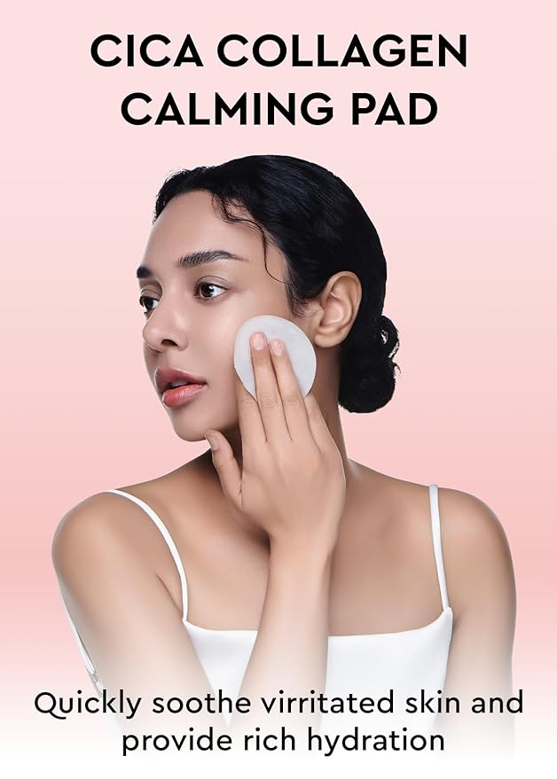 bewants Face Cleansing Pads, Cica Collagen Toner for Instant Soothing & Moisturizing with Centella Asiatica & Triple Hyaluronic Acid, 10 Pads