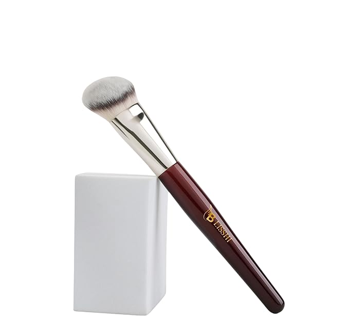 BLISSHI-Foundation Brush- Contoured makeup Brush-Perfect for Cream and Liquid Foundation Application-Blushing-Bronzer-Ideal for Blending and Highlighting Face Brush