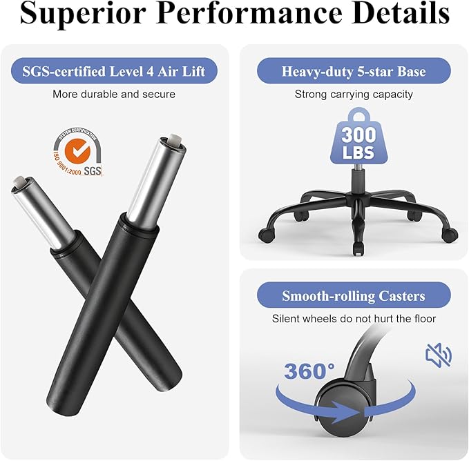 AnyGod Executive Office Chair, Comfy Ergonomic Computer Desk Chairs with Flip-up Armrests, Lumbar Support, High Back, 360° Swivel and Rocking Function for Home Office,PU Black