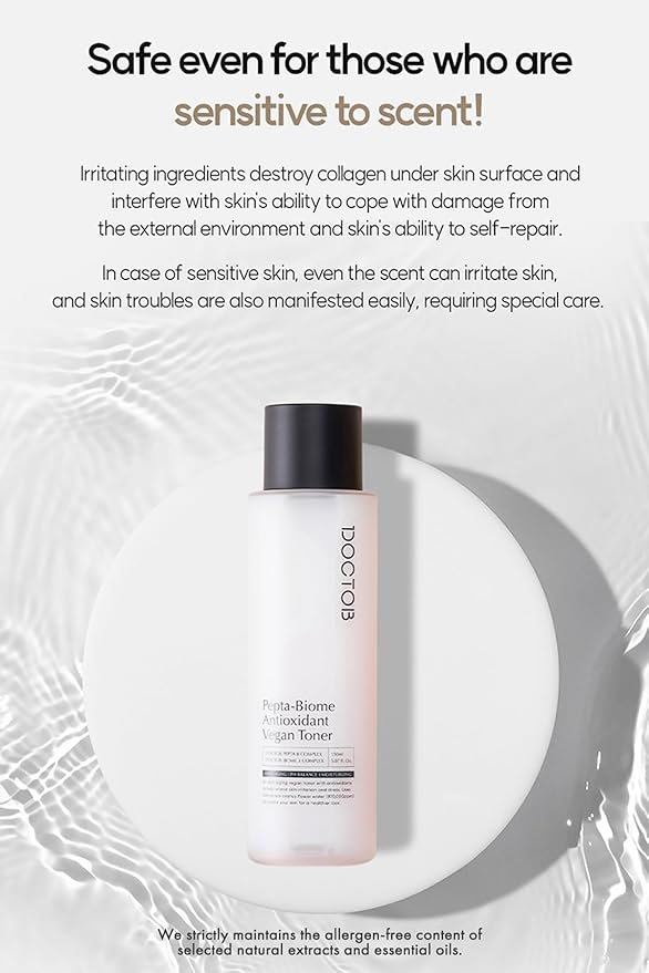 TheMogan DOCTOB Pepta-Biome Antioxidant Vegan Toner - 81% Flower Water, Hydrating, Anti-Aging, Balance, Strengthen Skin 150ml/5.07 fl.oz