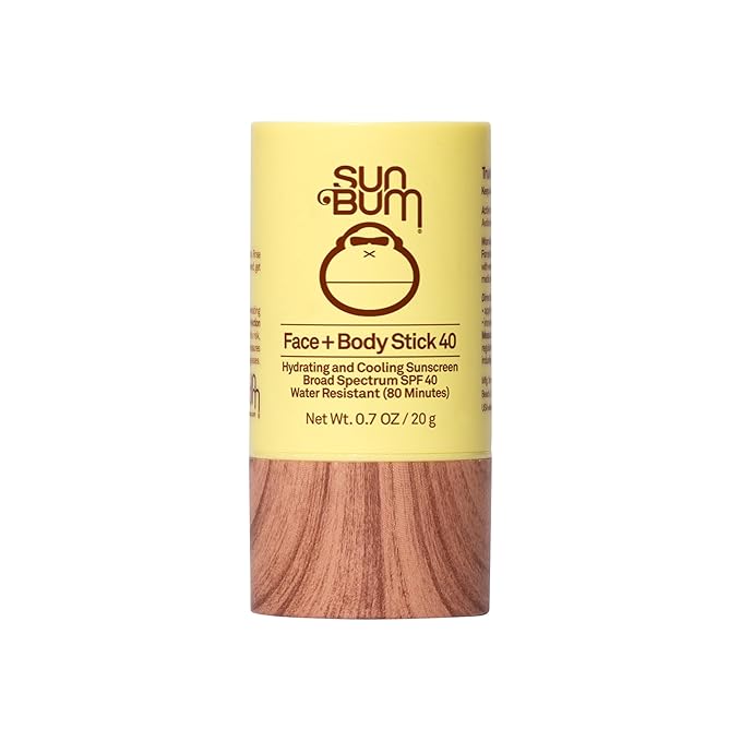 Sun Bum Original SPF 40 Cooling Face and Body Sunscreen Stick - Water resistant Broad Spectrum Facial Sunscreen - Hawaii 104 Act Compliant (Made Without Octinoxate & Oxybenzone) - Travel Size - 0.7 oz