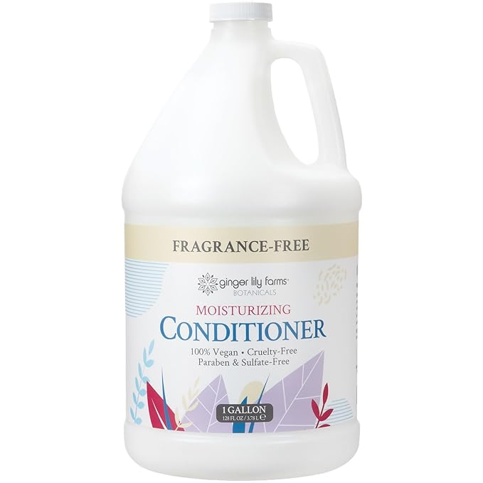 Ginger Lily Farms Botanicals Moisturizing Conditioner for Dry Hair, 100% Vegan & Cruelty-Free, Fragrance Free, 1 Gallon (128 fl oz) Refill