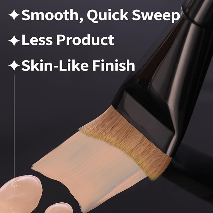 Thin Liquid Foundation Brush, Professional Flat Foundation Brush for Liquid/Cream Makeup with Seamless Application B06