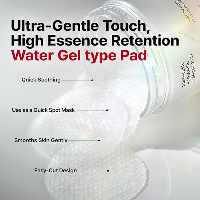 Anotherface Niathione Toner Pad 70 Sheets | Quick Soothing & Brightening Water Gel Face Pads for Glass Skin | Containing Niacinamide and Glutathione Korean Skincare