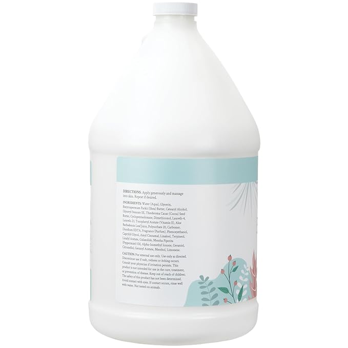 Ginger Lily Farms Botanicals Soothing Butter Lotion for Dry Skin, 100% Vegan & Cruelty-Free, Cucumber Mint Bliss Scent, 1 Gallon (128 fl oz) Refill