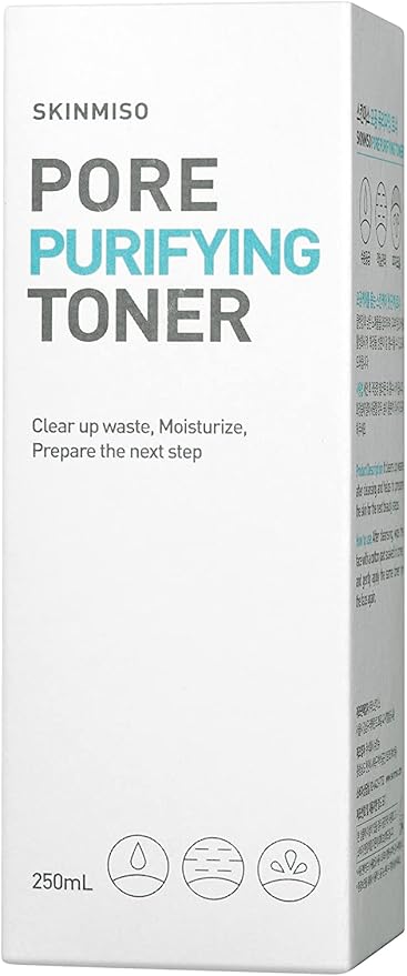 SKINMISO Pore Purifying Toner 8.4 fl oz/ 250ml with Licorice, Chives, and Marine Extracts for pH-Balancing and Deep Pore Cleansing