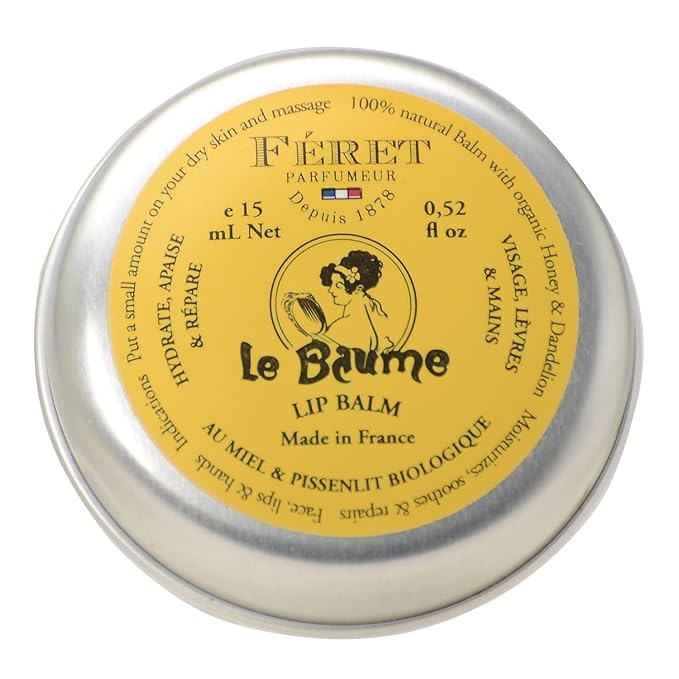 Feret Parfumeur Le Baume Multi-Purpose Balm – Rose Poudré – Natural Lip Balm with Shea Butter & Honey – Hydrating Moisturizer for Dry Skin, Lips & Cuticles – Made in France – 15ml/0.52 Ounce