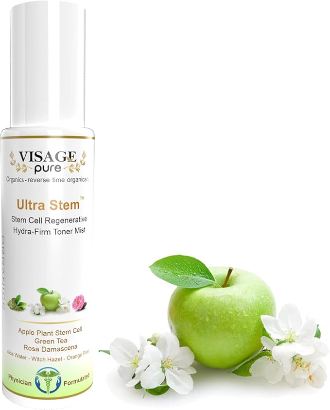 Ultra Stem Regenerative Anti-Aging Toner - Extra Strength Highest Concentration Stem Cell Toner. Tightens The Skin and Minimizes Pores - Organic - Physician Formulated -Research Supported