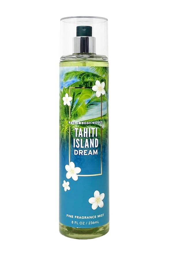 Bath & Body Works Tahiti Island Dream Fragrance Mist and Body Cream Gift Set with a Sea Breeze Bar Soap