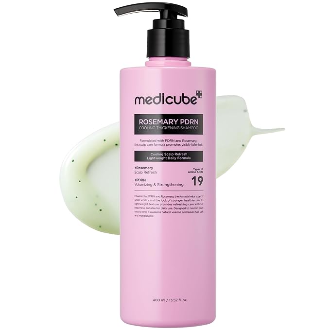 medicube Rosemary PDRN Clarifying Shampoo | Refreshing, Nourishing Care for Fine, Weak-Looking Hair | Amino Acid for Strengthening & Nourishing Formula | Korean Hair Care, 13.52 fl.oz