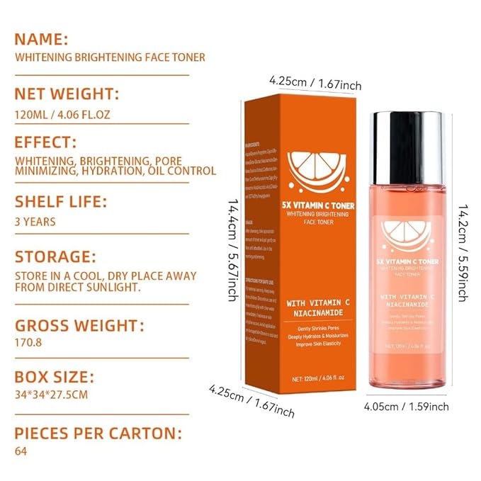 2PCS Whitening Brightening Face Toner Brightening Cream Hydration Barrier