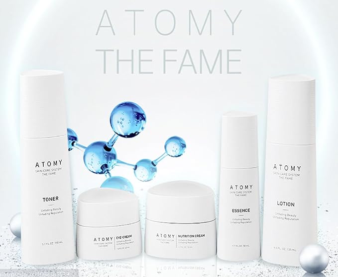 The Fame Skin Care System 1 SET/Daily Hydration Routine Kit Including Toner, Lotion, Essence, Eye Cream & Nourishing Cream – Lightweight Moisturizing Facial Care Set for All Skin Types