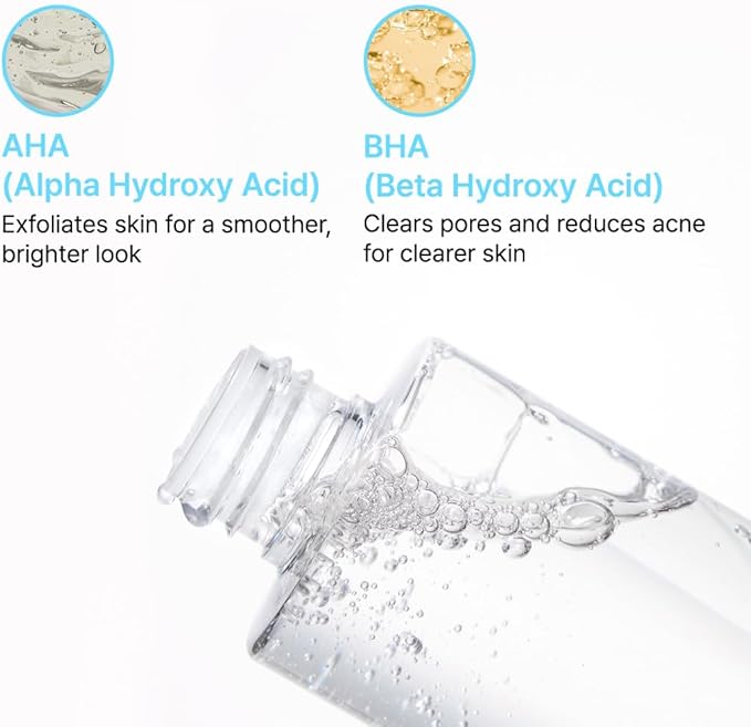 NIDA AHA BHA Clarity Toner | AHA 0.1%, BHA 0.1%, Niacinamide,Centella Asiatica | Exfoliate, Hydrate, Pore Control, Evens Tone | 6.76 fl. oz., 200ml