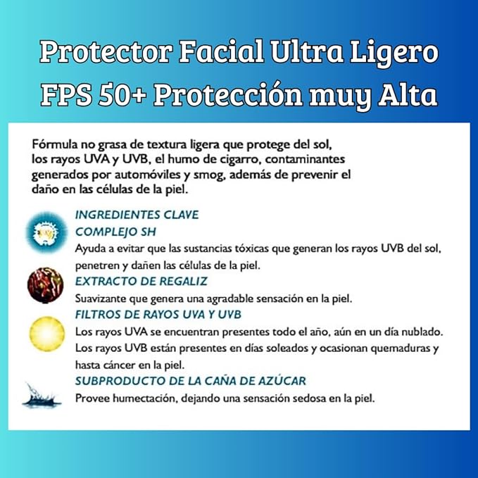 Generic Protector Facial Ultra Ligero FPS 50+ Protección muy Alta Terramar, 1.69 Fl Oz (Pack of 1)